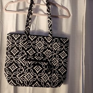 Vera Bradley Concerto Black and White Villager Vera Tote Bag
